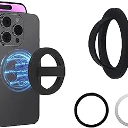 Ring for Magsafe Ring Holder, Magnetic Phone Grip with Silicone Stand, Compatible with MagSafe, Includes 1 Magnetic Phone Holder and 2 Magnetic Rings, 5.7 cm image 1