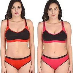 first glance Cotton Sports Bra Panty Set | Women Innerwear | Workout & Yoga Bra Panty Set-picture-17