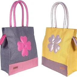 Foonty Exclusive Sunflower Daily Use Jute Lunch Bag(Combo of 2,Multicolor,FFFWB6015E)-picture-49