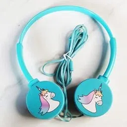 Shyam Creation Unicorn Pattern 3.5mm Wired Headphone Music Headset for Students Girls (Random Colour)-picture-55