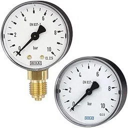 Pressure Gauge-63mm Dial- Bottom Entry, Black Case-White dial Pressure: -30 to +150 psi- Wika-image-97