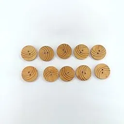 advancedestore Wooden Curatain Button Plain Natural Wooden Colour Set of 10Pcs-picture-31