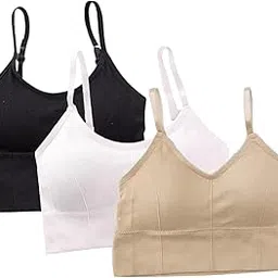 dkoale Women Bra - Girls Bra Cotton Padded Bra Sports Bra (Adjustable Straps, Full Coverage, Removable Padded) (Gym Workout Running Yoga Bra) Free Size (Pack of 3), Size (28-34)-picture-56