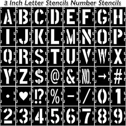 Dequera Alphabet Letter Stencils and Number Stencils for Painting Reusable,4 Inch-image-1