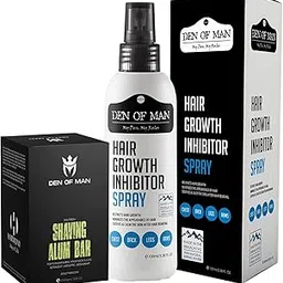 Den of Man Shaving Alum Stone Bar Fitkari + 100% Natural Hair Growth Inhibitor Spray For Use After Hair Removal From Body & Face Permanently Minimizes Regrowth For Men & Women 100ml-picture-11