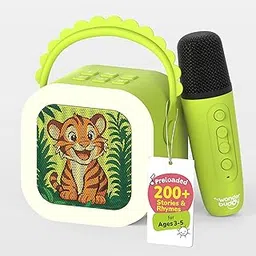 WonderBuddy StoryBox Mini, 200+ Stories & Rhymes Preloaded, Educational Toy, RGB Lights, Kids Bluetooth Speaker, Cute Birthday Gift for 3-5 Year Kids, Musical Toys for 3-5 yr - Tiger with Mic-image-50