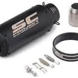 Universal Bike Exaust SC Silencer for Bike Slip-on Exhaust System (black)-image-0