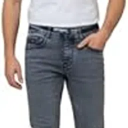 Spark Men's Classic Fit Denim Jeans, Medium Wash, Straight Leg, Casual Wear, Grey Black, 32-image-43