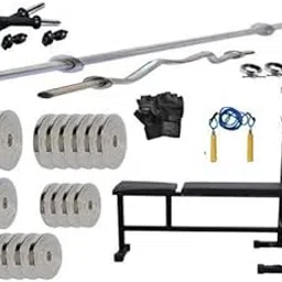 PROTONER 100 kgs with 4 Rods with INC/DEC/Flat 3 in 1 Bench Home Gym Package-picture-15