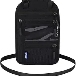atorse ATORSE™ Passport Holder W/Rfid Blocking Around Neck For Security Women And Men Black image 1