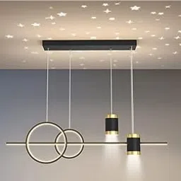 Lyse Decor Chandelier, Jhumar Light for Hall Ceiling, Jhoomer for Living Room, Creative 3 Ring Hanging Pendant Lamp with Height-Adjustable for Bedroom, Dining Room (White)-image-12