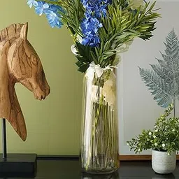 Pure Home + Living Amber Tall Ribbed Glass Vase - Large-picture-26