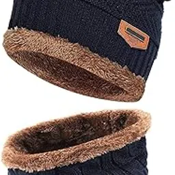 Fantastic Zone Kids Winter Beanie Hat and Scarf Set Warm Knit Beanie Cap and Circle Scarf with Fleece Lining for Kids Boys Girls, 2-Pieces-picture-32