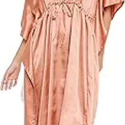 Satin Women Kaftan Nighty Dresses Kimono with Robe Full Length Caftan for Women Maxi Nightdress Sleep Wear Gown for Ladies Maxi Plus Size (Free Size, Terracotta Kaftan)-image-61