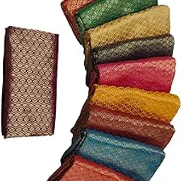 house of kesari Women'sBrocade Multicolor Unstitched Blouse Materials 1 meters Each (Pack of 10 Pieces, Free Size) Jist Jelly-picture-53