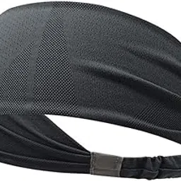 YOUSTYLO - YOU ARE PRIORITY Yoga Sport Athletic Headband Sweatband for Running Sports Travel Fitness Elastic Non Slip Style Band | Basketball Headbands Headscarf fits (Light Grey)-image-1