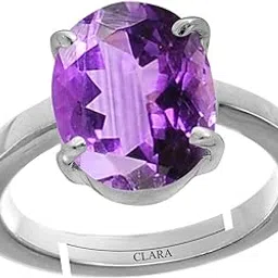 clara Amethyst 8.3cts or 9.25ratti 92.5 Sterling Silver Adjustable Ring for Men-picture-50
