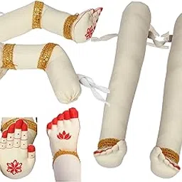 Daedal crafters Fabric Hands & Legs for Goddess Decoration, Varamahalakshmi Devi Hands for Pooja Decor, Gowri Doll Reusable Cotton Fabric for Pooja Festival (Hands: 20 cm, Legs: 30 cm)-picture-17