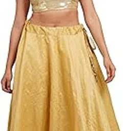 dwears Fully Stithced Readymade Women Lehenga. | Gold Color image 1