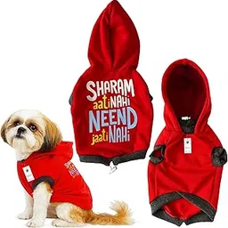 Foodie Puppies Dog Warm Winter Jacket - (Red, Printed Hoodie, 10 Inch) for Puppies | Ultra Warm Windproof Coat | Washable Pet Vest Apparel for Cold Weather I Indoor & Outdoor-image-7