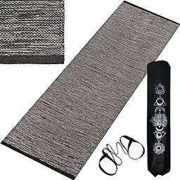 House of Handmade™ - Premium Cotton Yoga Mat for Men and Women, 2X6 Feet, 8mm Thickness,with Strong Anti Skid Backing, Best for Yoga, Pilates or Home Workout (CHOCO)-image-84