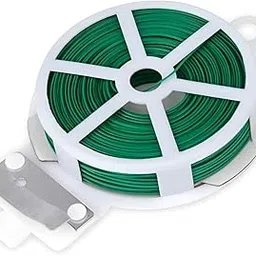 Azinoor Plastic Twist Tie Wire Spool with Cutter for Garden Yard Plant Plantation Farming Lawn Park, 50m (Green)-picture-40
