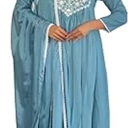 naixa Women's BSY Viscose Embroidered Flared Kurta with Pant and Dupatta Sets (Available in Plus Size) (NX-686)-picture-19