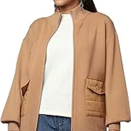 tamiska by narendra kumar Women's Full Sleeve Front Zip Sweater with Quilted Pockets-picture-38