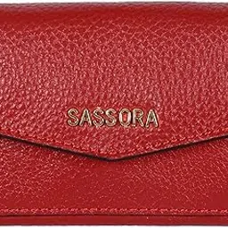 sassora Genuine Leather Small Card Holder for Girls (Red)-picture-34