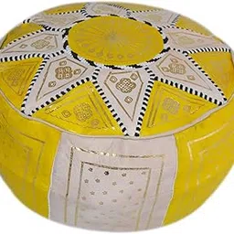 Moroccan Pouf Ottoman Footrest Hassock Handmade 100% Leather Comfortable Unstuffed-picture-36