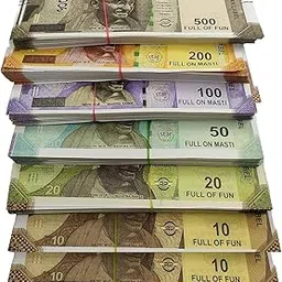 Krisus 700 Pcs Dummy Playing Money Set for Kids – Fake Indian Notes 10, 20, 50, 100, 200, 500 | Educational Artificial Currency Gag Toy | Churan Wale Notes Multicolor Play Money for Learning & Fun-image-3
