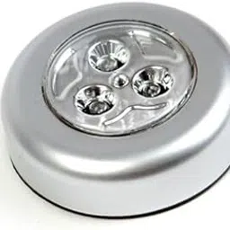 GOPSZOME Battery-Powered Wireless Sticky Night Light 3 LEDs Lamp (Pack of 1), Stick-On Push Light Round Lamp for Home, Kitchen, Office, Closets Cabinets Counters, Utility Rooms (Silver).-image-69