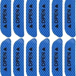 Bestrix Car Reflective Stickers Night Visibility Warning Reflective Door Open Sign Tape Universal Adhesive for Auto 9.5 x 2.5cm Blue 12pcs (Blue)-picture-22