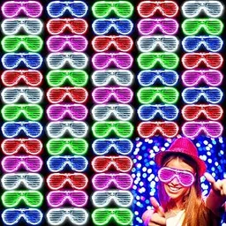 12 Packs LED Glasses 5 Neon Colors glow in the dark party supplies Favor for Kids Adult Glow sticks Light Up Glasses fit Holiday Birthday Valentine's Day and Halloween Party Supplies 12PCS-picture-10