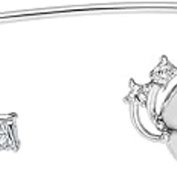 jewellery adorable silver finish floral design with shimmering white stone stud Adjustable cuff bracelet, Kada bracelet for women and girls.-image-38