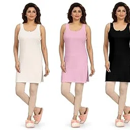 d'heer fashion Cotton Hosiery Straight Camisole Kurta Slip for Women's-picture-15