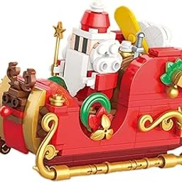 Christmas Building Block Set Crafts Collections for Indoor Bedroom Fireplace Christmas Sleigh|Home & Garden | Holiday & Seasonal Decor| Christmas & Winter | Figurines-image-95