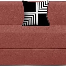 Screw & Art Basics 1 Seater Sofa Cum Bed | Jute Fabric Washable Cover 3 * 6 (red)-picture-30