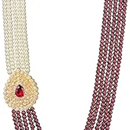 five layers white and Green pearl beads Dulha groom sherwani Necklace/Moti Mala for Men for wedding-picture-51