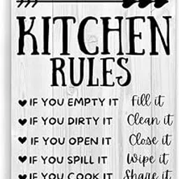 Funny Wooden Hanging Sign Kitchen Rules Home Wooden Door Sign Rustic Wall Decor For House Party Farmhouse Outdoor Indoor Decorative Signs 6 X 12 Inch-picture-12