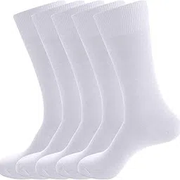 pujane Men's Dress Socks 5 Pairs Mens Cotton Calf Business Formal Soft Breathable Long Crew Casual Socks-picture-48