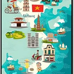95MILES GARMENTS City of Vietnam Fridge Magnets for Home Office Kitchen Refrigerator Door Wooden Decor Souvenir Gift (L x H 2.3 x 3 Inch)-image-30