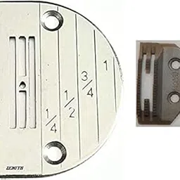 ZENITH Combo of E-16 Needle Plate with Feed for Industrial Sewing Machines Compatible Jack Juki Zoje Brother Power Direct Drive Sewing Machines .Steel Finish (E-16 Needle Plate with Feed Dog) Steel-image-50