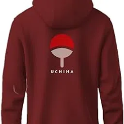 khakey Hoodie for Mens and Stylish Uchiha Logo Printed Men Hoodie | Hooded Tshirt for Men | Best Winter Wear Sweatshirt with Hood image 1