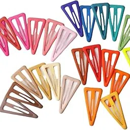 GIRLYZ ATTIRE Triangle Hair Clips for Girls Kids Metal Snap Barrettes, gloss Tictacs for Women Candy Color 2 Inch No Slip Hair Accessories for Girls glossy finish Tictac Clips for Baby Girls( Pack Of 12)-picture-40