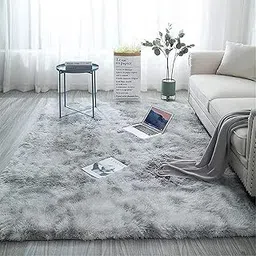 HI-Homes Handwoven Shaggy Rectangular Carpet | Soft Plush Area Rug for Living Room and Bedroom | Light Grey | 3x5 Feet | Premium Silk-Touch Modern Home Decor-picture-15
