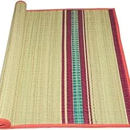 Korai Grass Mat 3.5 X 6 feet Versatile Bed Mats/Yoga Grass Mat/Floor Mat/Sleeping Mat/Korai Pai/Sleep Chatai Foldable Both Side Usable at Home-picture-30