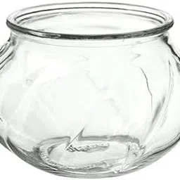 Ikea Decorative Clear Glass Bowl - Rose Bowl, Round Vase for Home Decor - White, Transparent Crystal (Pack of 2)-picture-16