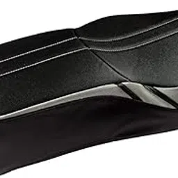 Elegant Bolt Sports Bike Seat Cover Black and Silver for Royal Enfield Bullet Electra 350 with One Year Warranty-picture-10