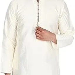 amazon brand - anarva Men's Indian Art Silk Casual Kurta for Wedding-picture-24